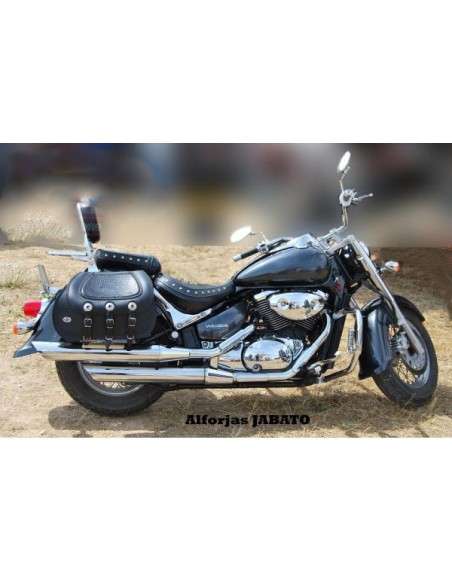 ALFORJAS RIGIDAS PIEL BASICA JABATO TRENZADO COCO