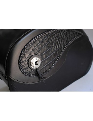 ALFORJAS PIEL RIGIDAS NAPOLEÓN BLACK DANDY