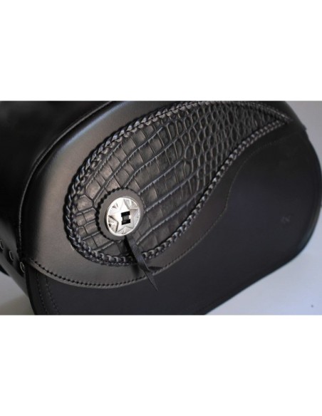 ALFORJAS PIEL RIGIDAS NAPOLEÓN BLACK DANDY