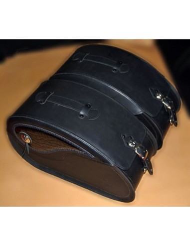 ALFORJAS PIEL RIGIDAS NAPOLEÓN BLACK DANDY