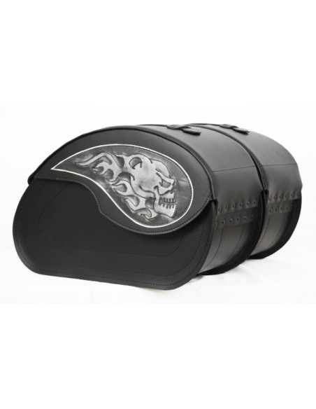 ALFORJAS PIEL RIGIDAS NAPOLEÓN CRANEO LLAMAS