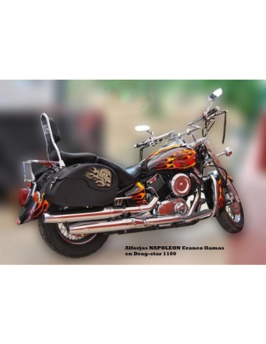 ALFORJAS PIEL RIGIDAS NAPOLEÓN CRANEO LLAMAS