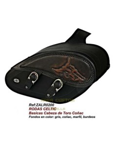 ALFORJAS RODAS RIGIDAS CELTIC BASICAS CABEZA DE TORO COGÑAC