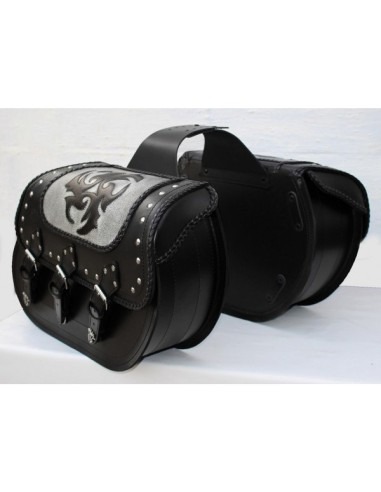 ALFORJAS RIGIDAS PIEL IBER CLASICA TRENZADO TRIBAL