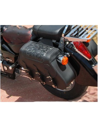 ALFORJAS PIEL IKARO TRENZADO GOTICO