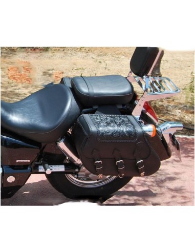 ALFORJAS PIEL IKARO TRENZADO GOTICO