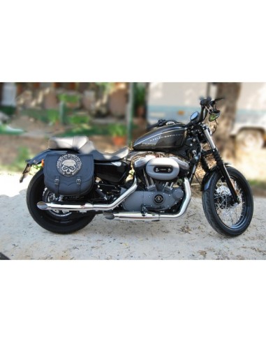 ALFORJA PIEL SPARTA HD SKULL