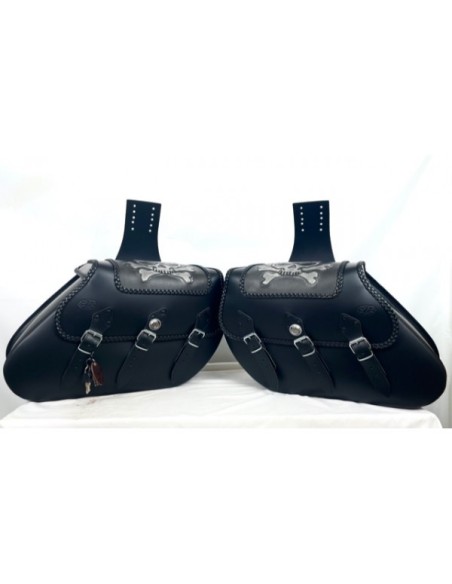 ALFORJAS PIEL IKARO TRENZADO CALAVERA ALFORJAS PIEL IKARO TRENZADO CALAVERA
