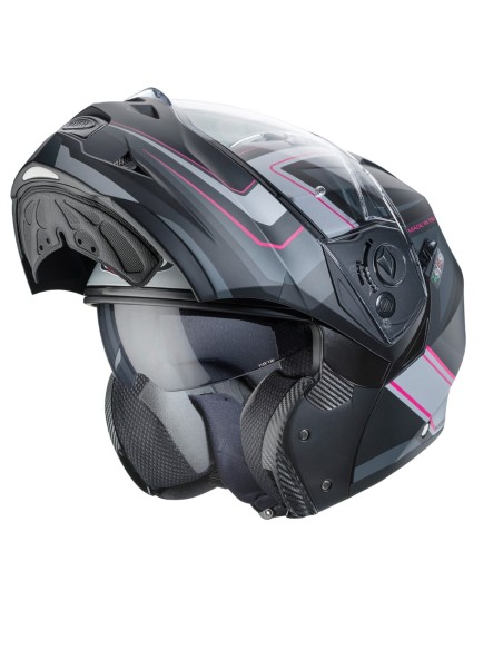 CASCO CABERG DUKE II MODULAR TOUR NEGRO MATE-ROSA-ANTRACITA-PLATA