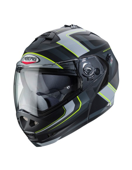 CASCO CABERG DUKE II MODULAR TOUR NEGRO MATE-FLUOR-ANTRACITA-PLATA