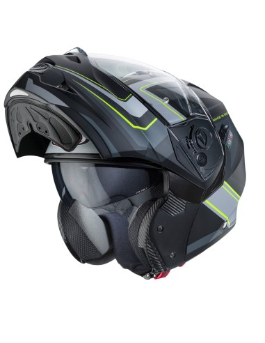 CASCO CABERG DUKE II MODULAR TOUR NEGRO MATE-FLUOR-ANTRACITA-PLATA