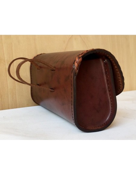 BOLSO PANTALLA CUSTOM TRENZADO MARRÓN  22X12X8CM