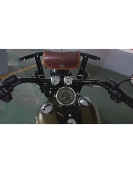 BOLSO PANTALLA CUSTOM TRENZADO MARRÓN  22X12X8CM