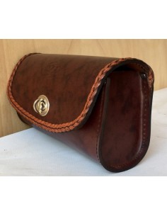 BOLSO PANTALLA CUSTOM TRENZADO MARRÓN  22X12X8CM 2