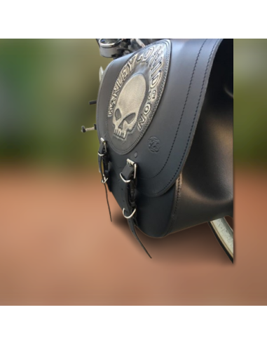 ALFORJA SPARTA SKULL HARLEY DAVIDSON LADO IZQ CON HUECO AMORTIGUADOR