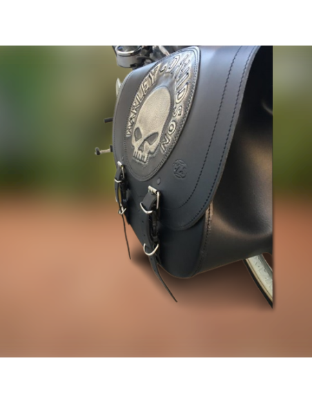 ALFORJA SPARTA SKULL HARLEY DAVIDSON LADO IZQ CON HUECO AMORTIGUADOR